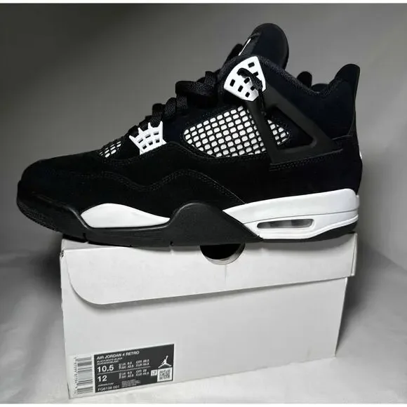 Size 10.5 - Nike Air Jordan 4 Retro White Thunder Men's Shoes